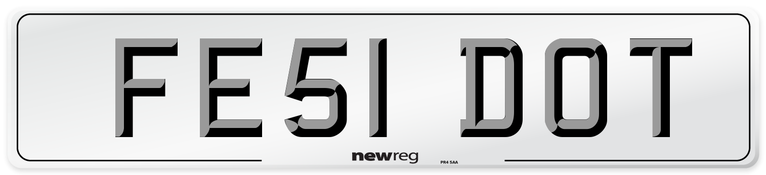 FE51 DOT Number Plate from New Reg